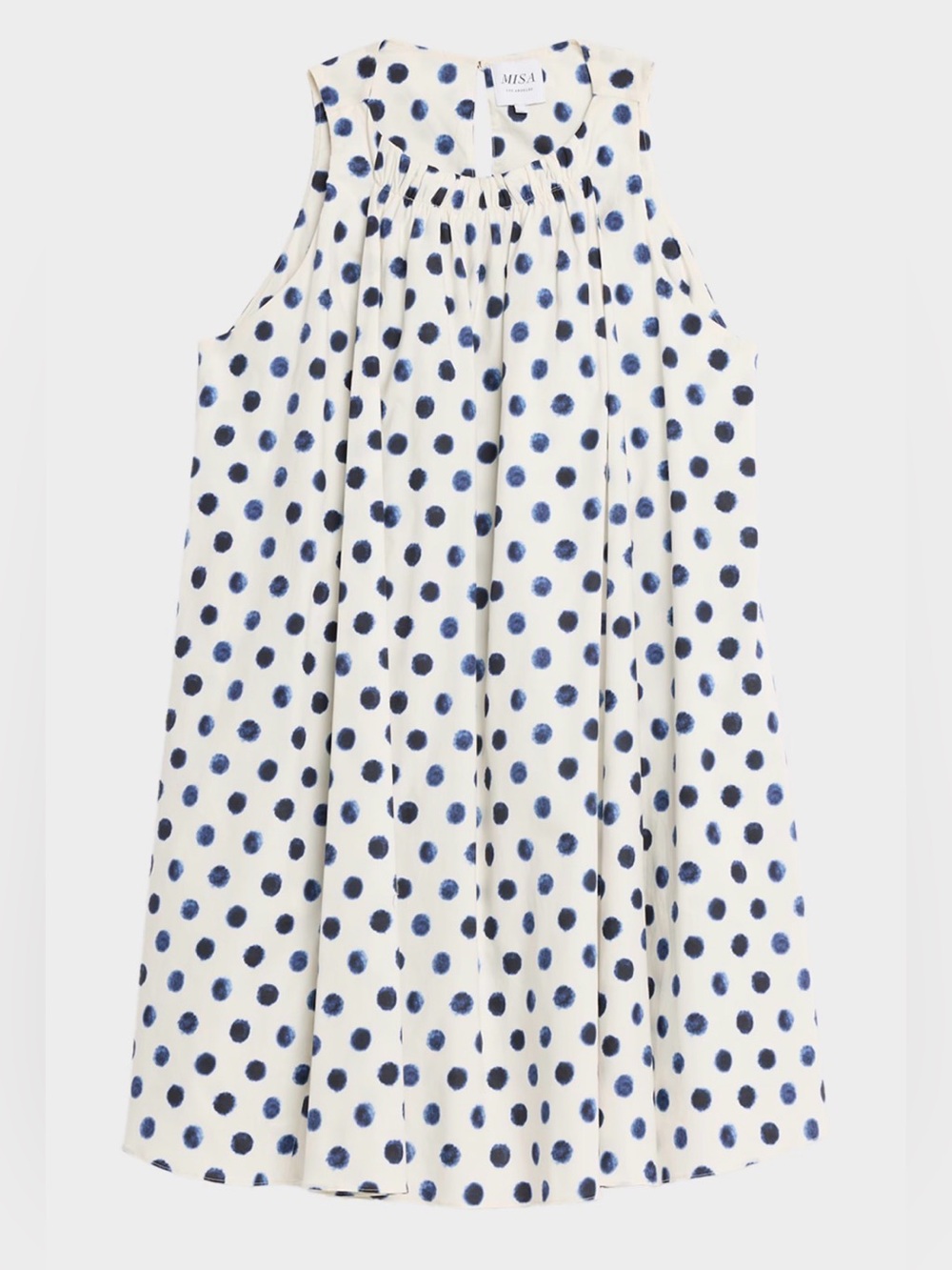 NWT MISA Los Angeles Louisa Polka-Dot Mini Dress White Black Size Small S